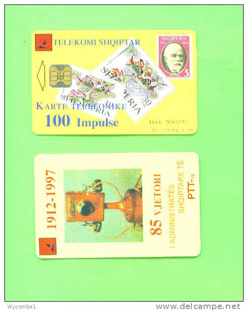 ALBANIA - Chip Phonecard/Postage Stamps And Old Telephone 100 Units * - Albanie