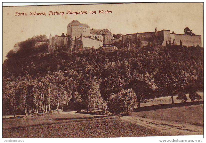 Z4505 Germany Saxony Sachs Schweiz Festung Konigstei Von Westen - Koenigstein (Saechs. Schw.)