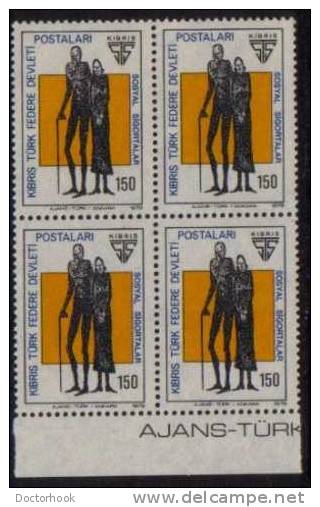 TURKEY--NORTHERN CYPRUS   Scott #  52-4**  VF MINT NH Blks.of 4 - Nuovi