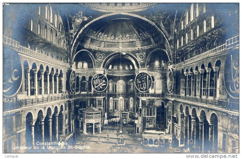 CPA TURQUIE - CONSTANTINOPLE - Intérieur De La Mosquée Sainte-Sophie (1921) - Turquie