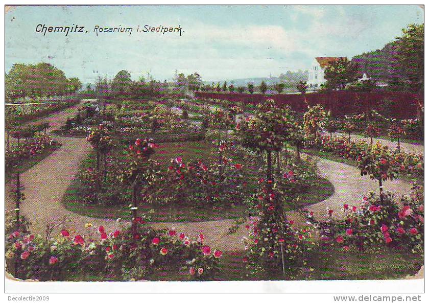 Z4544 Germany Saxony Sachs Chemnitz Rosarium Stadtpark Circulated 1909 - Chemnitz