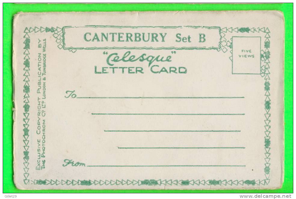 CANTERBURY, UK - CELESQUE LETTER CARD -  5 VIEWS - PUB. BY THE PHOTOCHROM CO LTD - - Canterbury