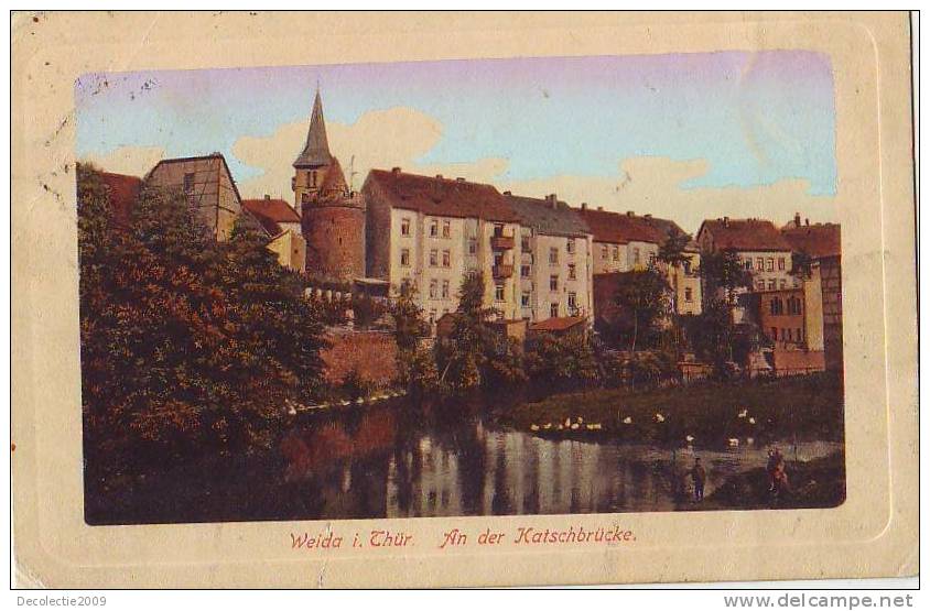 Z4548 Germany Thuringia Thuringe Weida I Thur An Der Katschbrucke Circulated 1921 - Weida