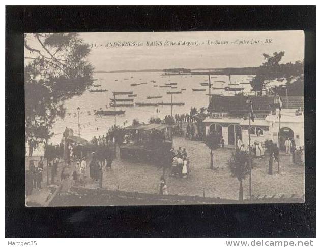 Andernos Les Bains Le Bassin Contre-jour édit.bloc BR N° 34 Animée Belle Carte - Andernos-les-Bains