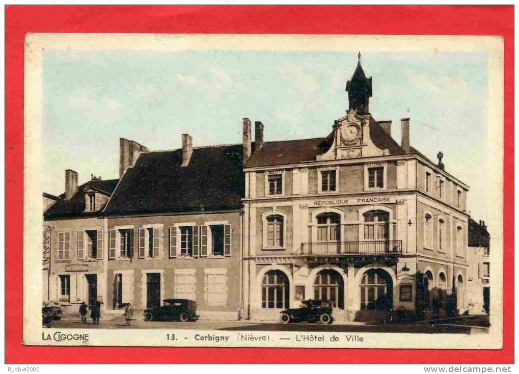 CORBIGNY L HOTEL DE VILLE LA POSTE CARTE EN BON ETAT - Corbigny