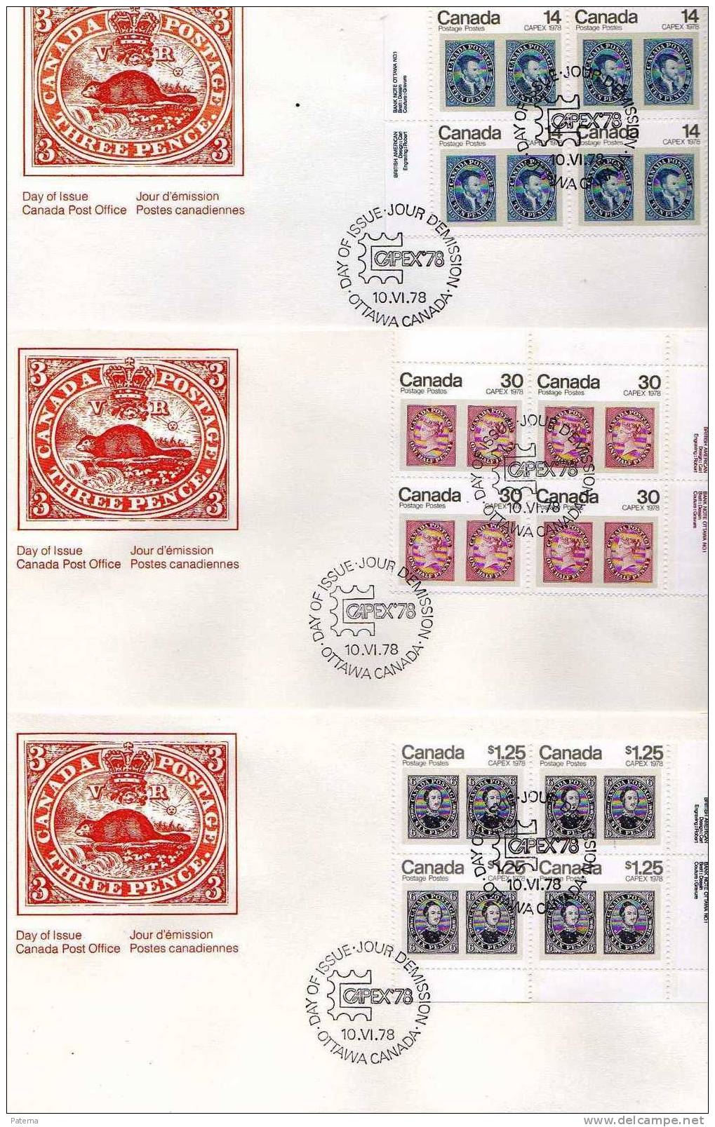 Lote De 3 S.P.D. OTTAWA ( Canada) 1978,  Lot De  F.D.C - Covers & Documents