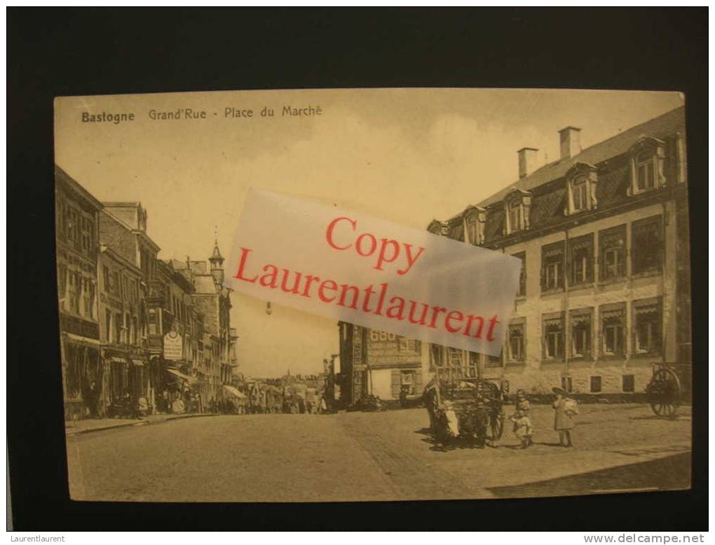 BASTOGNE - Grand´rue - Place Du Marché ( Belle Animation, Charette, Enfants ... ) - Bastenaken