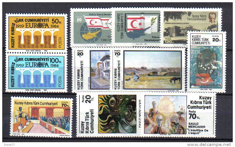 FRZ105 - CIPRO TURCA  1984, 11 Valori Diversi  *** - Unused Stamps