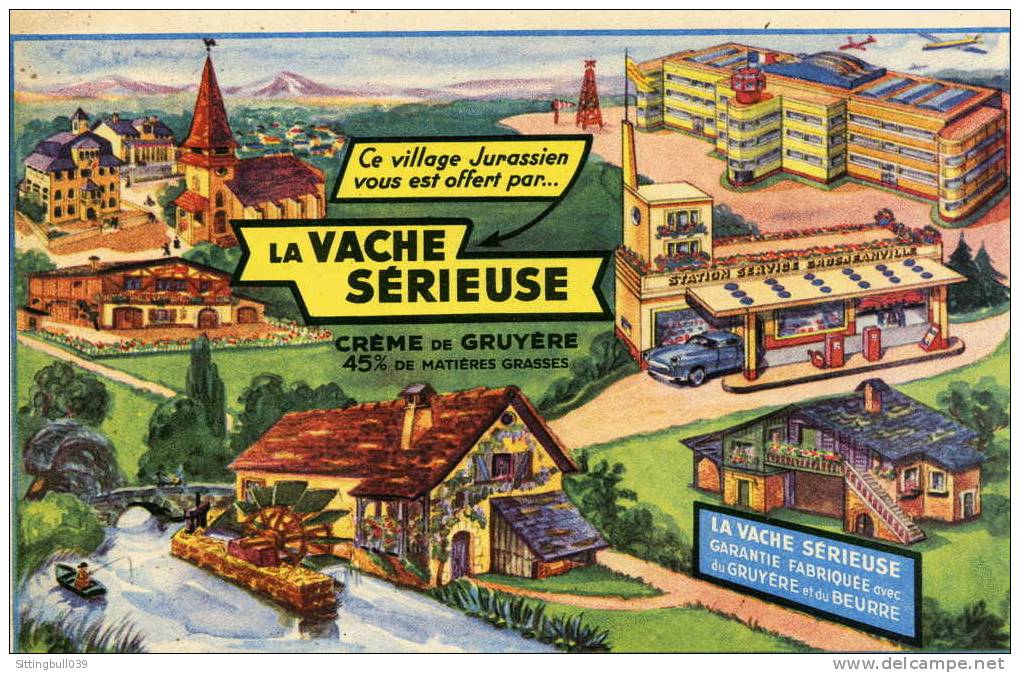 BUVARD PUBLICITAIRE POUR LA CRÈME DE GRUYÈRE LA VACHE SERIEUSE.  Années 1950/60 - Produits Laitiers