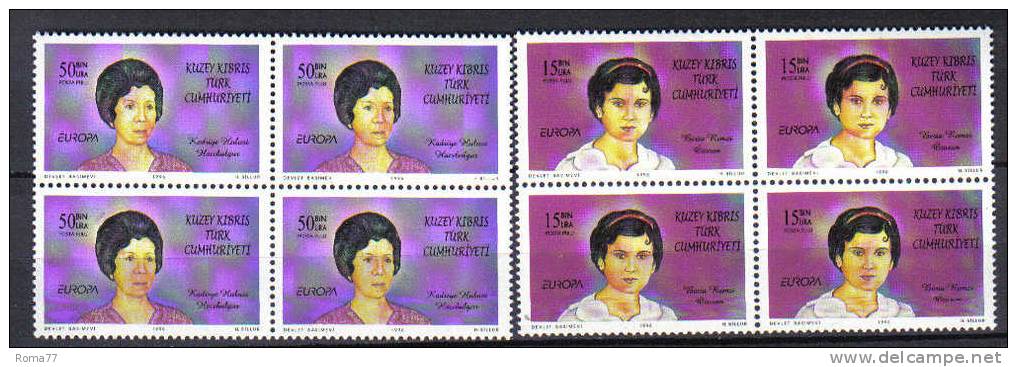 FRZ143 - CIPRO TURCA  1996, Serie N. 417/418 ***  Europa Cept In Quartina - Unused Stamps