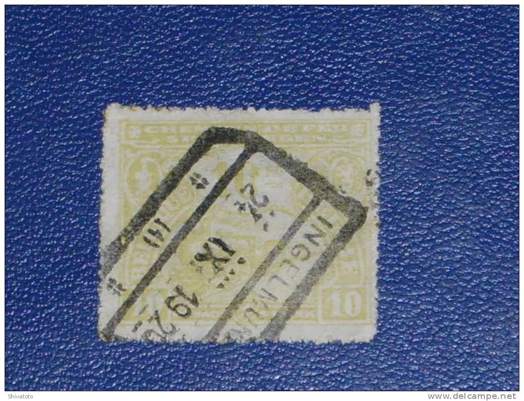 (256) CF 124 (10F Jaune-canari) Oblitéré Ingelm? COB 19.50€ - 1905-1934