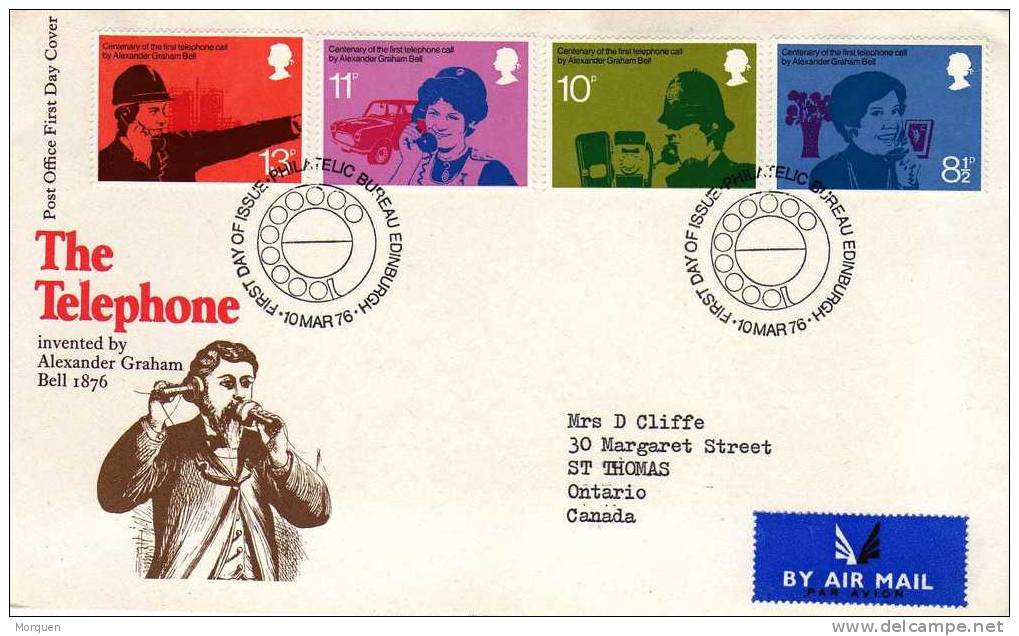 S.P.D. Aereo THE TELEPHONE 1976. Gran Bretaña . Telefono - 1971-1980 Em. Décimales