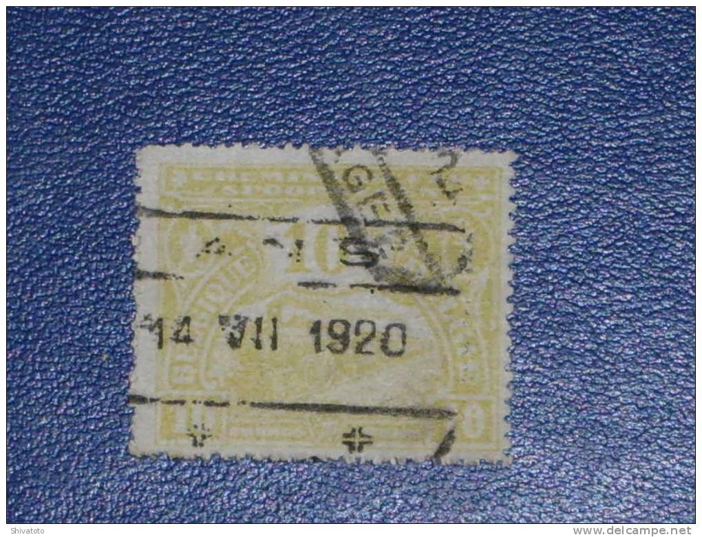(256) CF 124 (10F Jaune-canari) Oblitéré Ans COB 19.50€ - 1905-1934