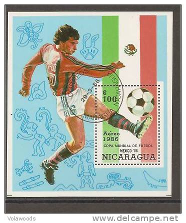 Nicaragua - Foglietto Usato: Coppa Del Mondo Messico 86 - 1986 – Mexique