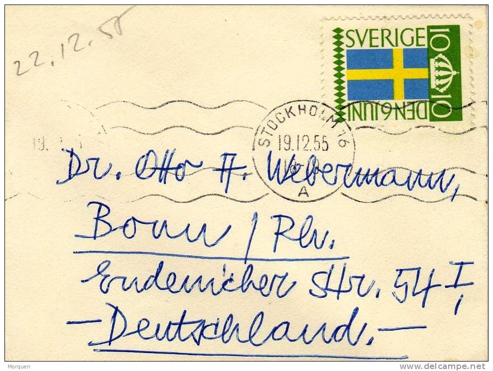 Carta STOCKHOLM (Suecia) 1955. A Alemania - Covers & Documents