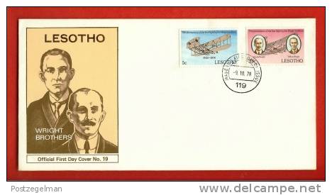 LESOTHO 1978 FDC Wright Brothers 260-261 - Airplanes