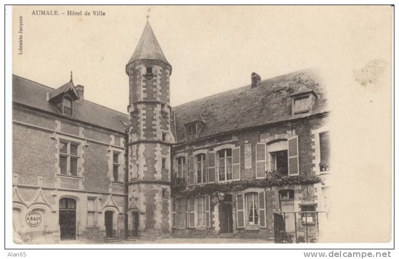 Aumale (Seine Maritime) France, Hotel De Ville, On C1900 Vintage Postcard - Aumale