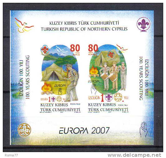 FRZ174 - CIPRO TURCA  2007, Foglietto Scout E  Europa  *** - Unused Stamps