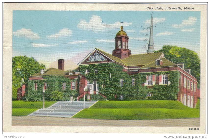 ELLSWORTH MAINE City Hall 1954 - Sonstige & Ohne Zuordnung