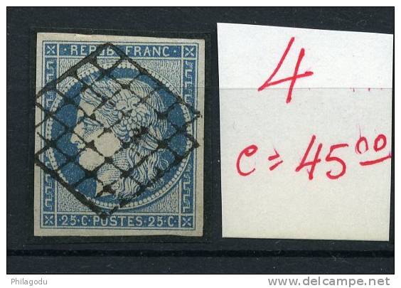 Ceres 4 Belles Marges     Belle  Oblitération     Cote 45 Euros - 1849-1850 Cérès
