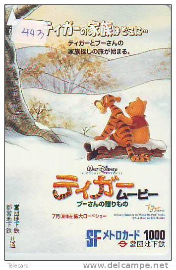 DISNEY Prepaidcard Japan (443) WINNIE THE POOH *   Prepaid Karte Japan * Carte Prepayee Japon - Disney