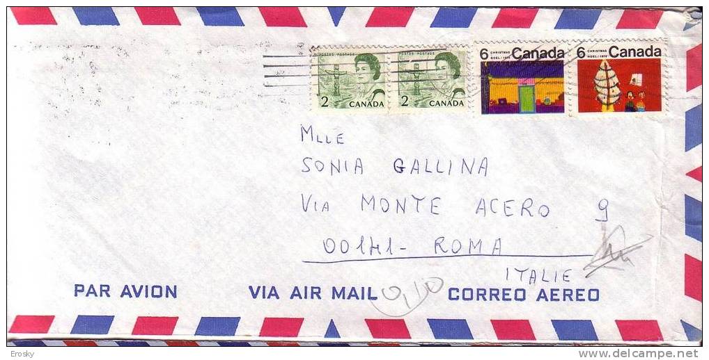 PGL 2072 - CANADA LETTER TO ITALY 3/11/1970 (ARRIVAL) - Storia Postale