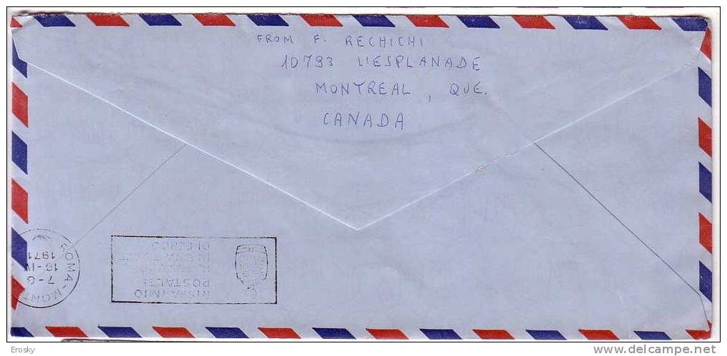 PGL 2073 - CANADA LETTER TO ITALY 1/4/1971 - Lettres & Documents