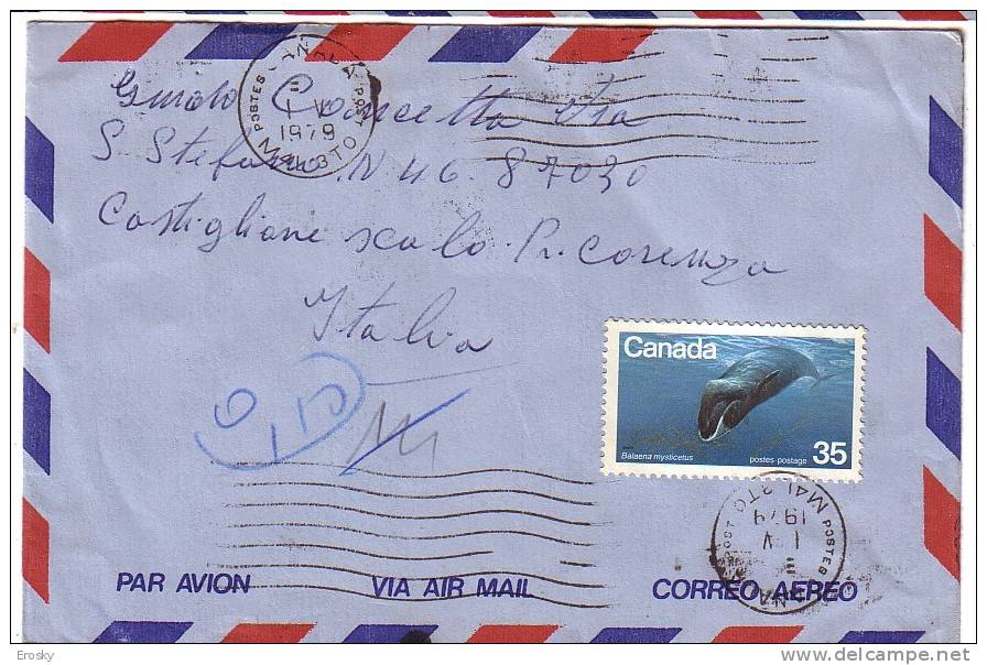 PGL 2074 - CANADA LETTER TO ITALY 1/5/1979 - Covers & Documents