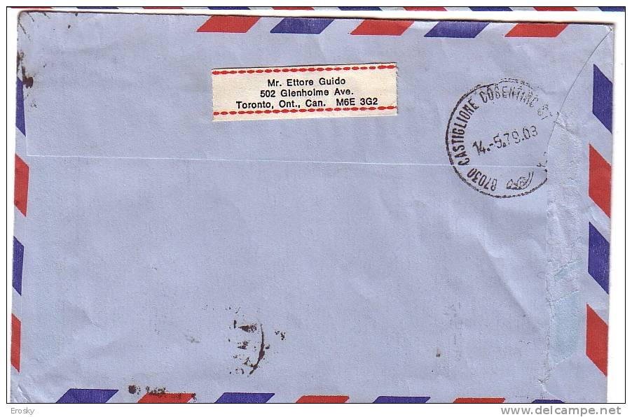 PGL 2074 - CANADA LETTER TO ITALY 1/5/1979 - Covers & Documents