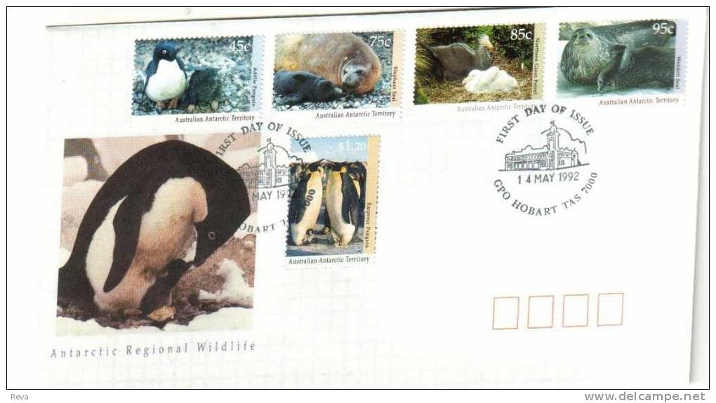 AUSTRALIA  FDC ANTARCTIC TERRITORY MARINE LIFE BIRD DATED 14-05-1992 HOBART  CTO SG? READ DESCRIPTION !! - Covers & Documents