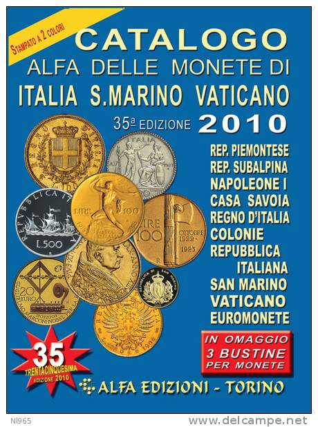 CATALOGO ALFA   DELLE MONETE  ITALIANE   ANNO 2010 - Books & Software