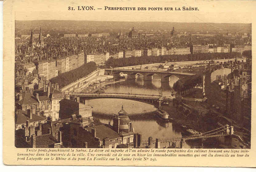 948 Lyon, Perspective Des Ponts Sur La Saône. N°81 Gontagny. - Autres & Non Classés