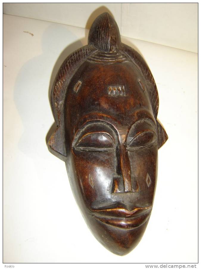 ART AFRICAIN / MASQUE  COTE D IVOIRE  / HAUTEUR 37 CM /TRES BEL ETAT - Afrikaanse Kunst