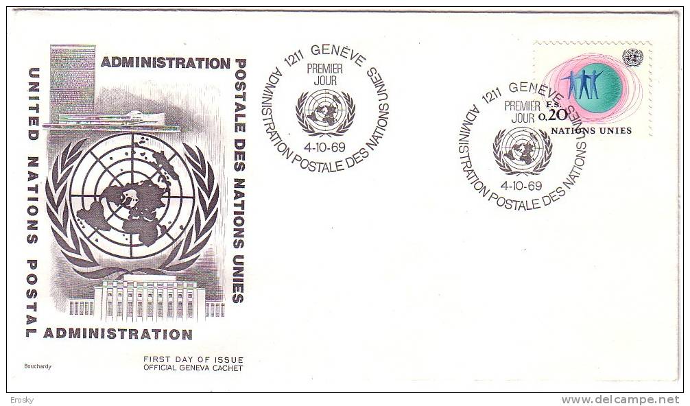 E057 -  ONU UNO GENEVE N°3 FDC - FDC