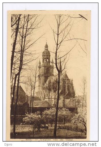 Halle  Hal  L'eglise Vue Du Canal  . Kerk Gezien Van De Vaart - Halle