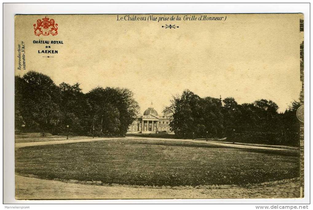 Château Royal De Laeken - Le Château (Vue Prise De La Grille D'Honneur) - Ed. Vanderauwera & Cie - Parks, Gärten