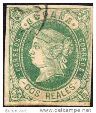 Spain #60 Used 2r Isabella From 1862 - Oblitérés