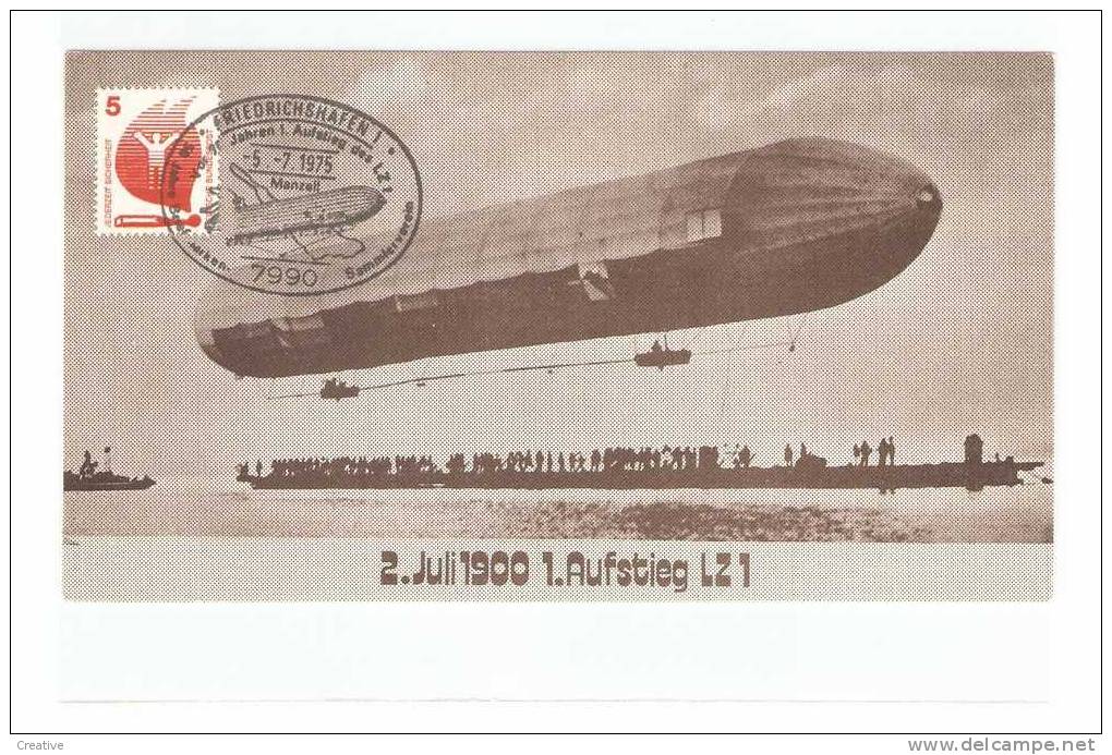 ZEPPELIN. FRIEDRICHSHAFEN 1-Vor 75 Jahren 1.Aufstieg Des LZ1.  2.7.1900 - 5.7.1975 - Zeppelins