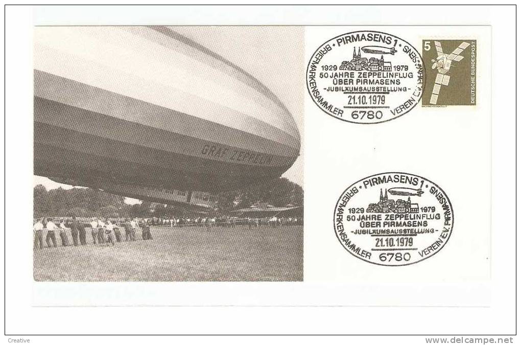 ZEPPELIN. PIRMASENS 1.  21.10.1979-Vor 50 Jahre Zeppelinflug über Pirmasens.1929 - 1979 - Zeppelins