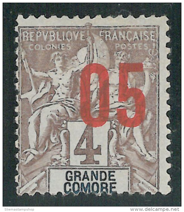 GREAT COMORO ISLAND - 1912 OVERPRINTS 5 On 4 - Ongebruikt