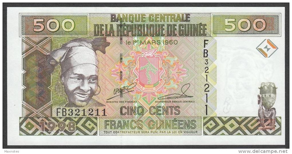 GUINEA (République De Guinée )  : 500 Francs -  1998 - P36 - FDS - Guinée