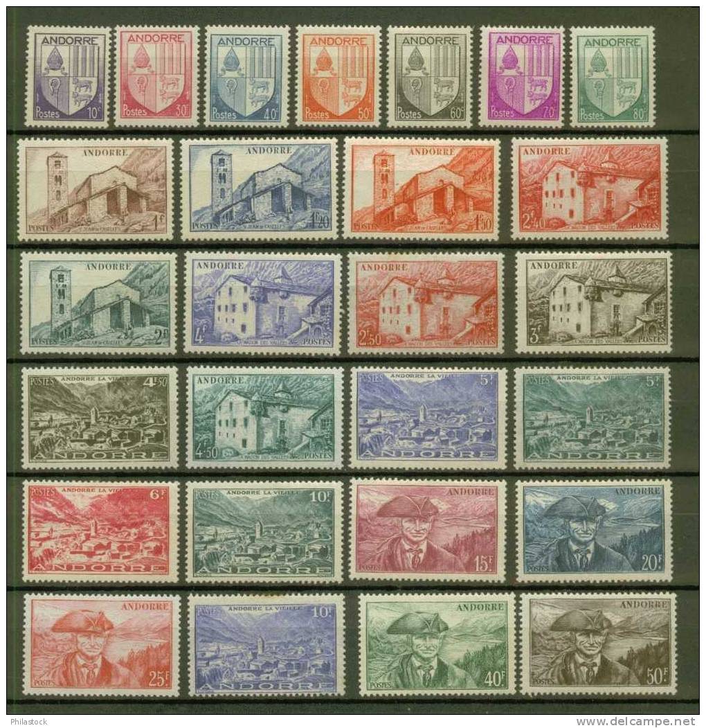 ANDORRE N° 93 à 118 * - Unused Stamps