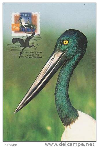 Australia-1997 Wetland Birds-Jabiru  Maximum Card - Maximumkaarten