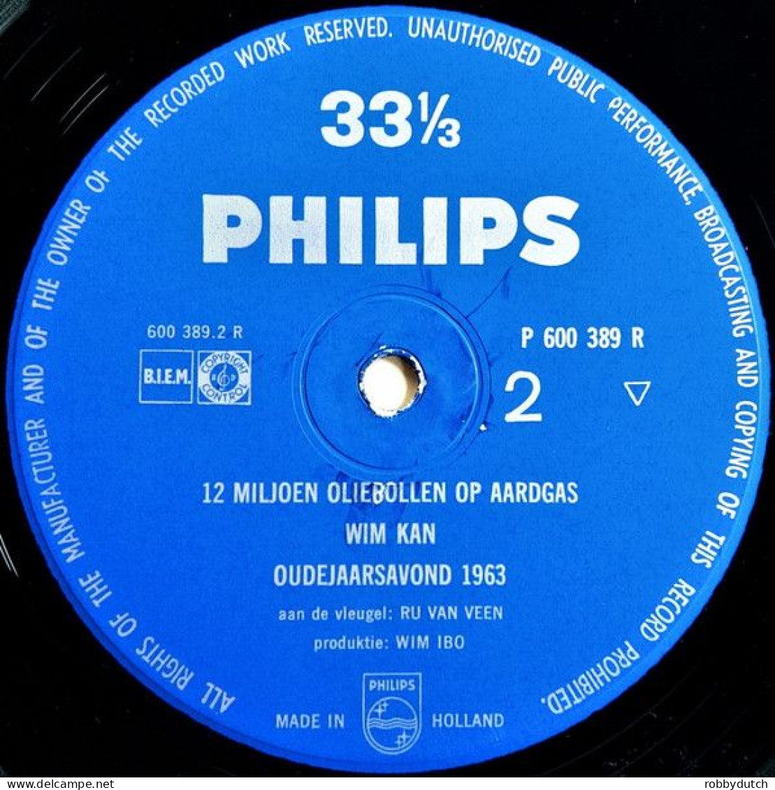 * 10" LP *  WIM KAN - 12 MILJOEN OLIEBOLLEN OP AARDGAS (oudejaarsavond 1963) - Humor, Cabaret