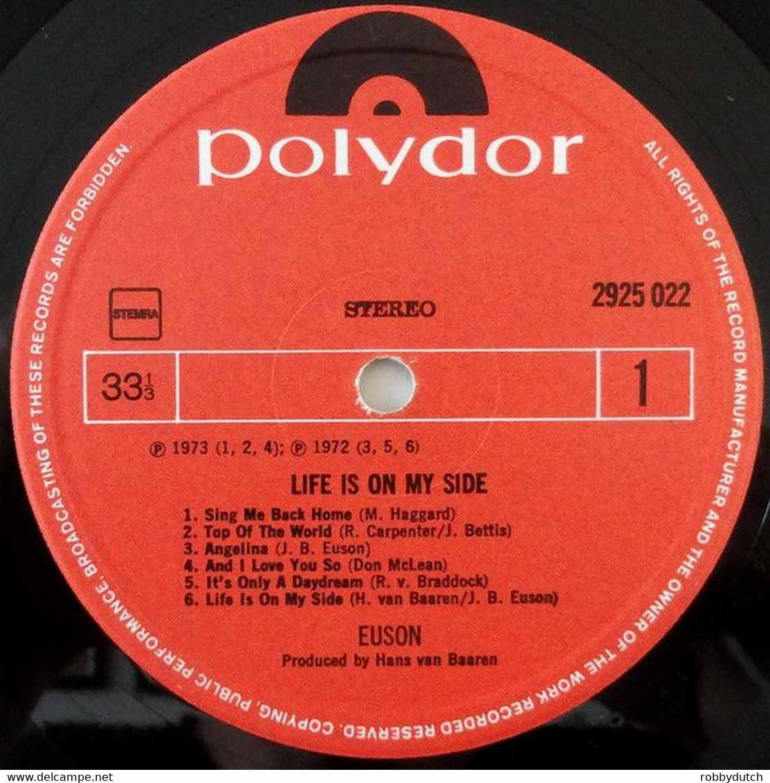 * LP *  EUSON - LIFE IS ON MY SIDE (Holland 1973) - Soul - R&B