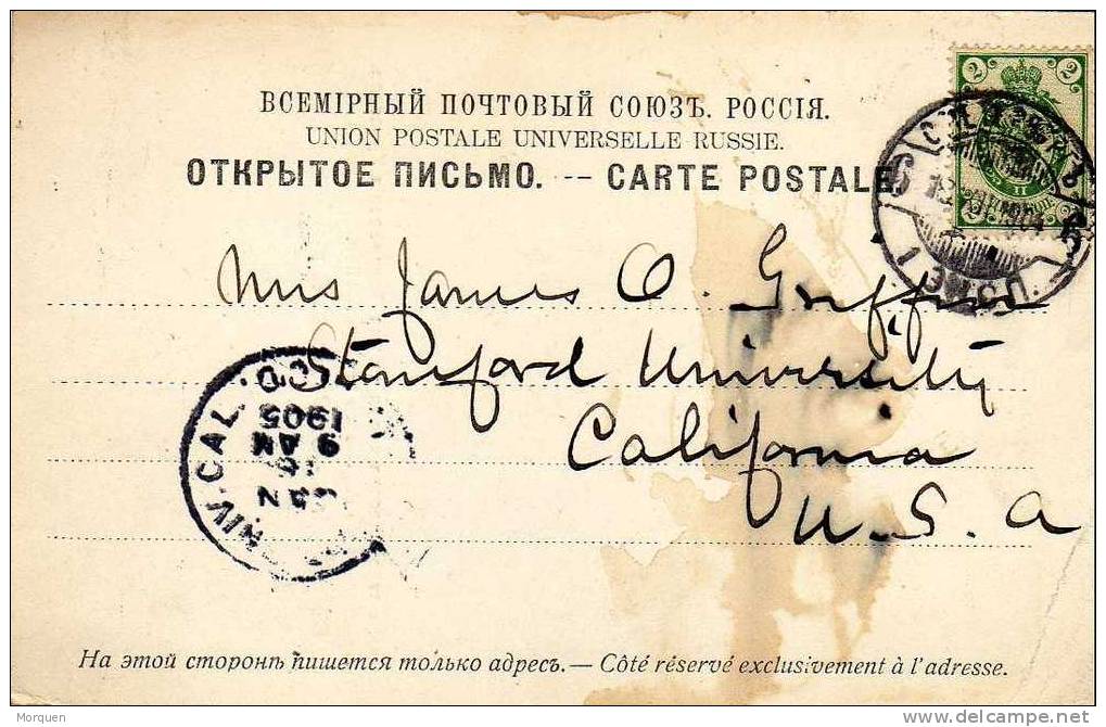 Postal St. Petersbourg (Rusia) 1905 A Estados Unidos - Briefe U. Dokumente