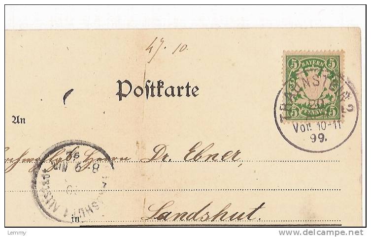 ALLEMAGNE - BAVIERE - GRUSS AUS TRAUSTEIN - - 1899 - Traunstein