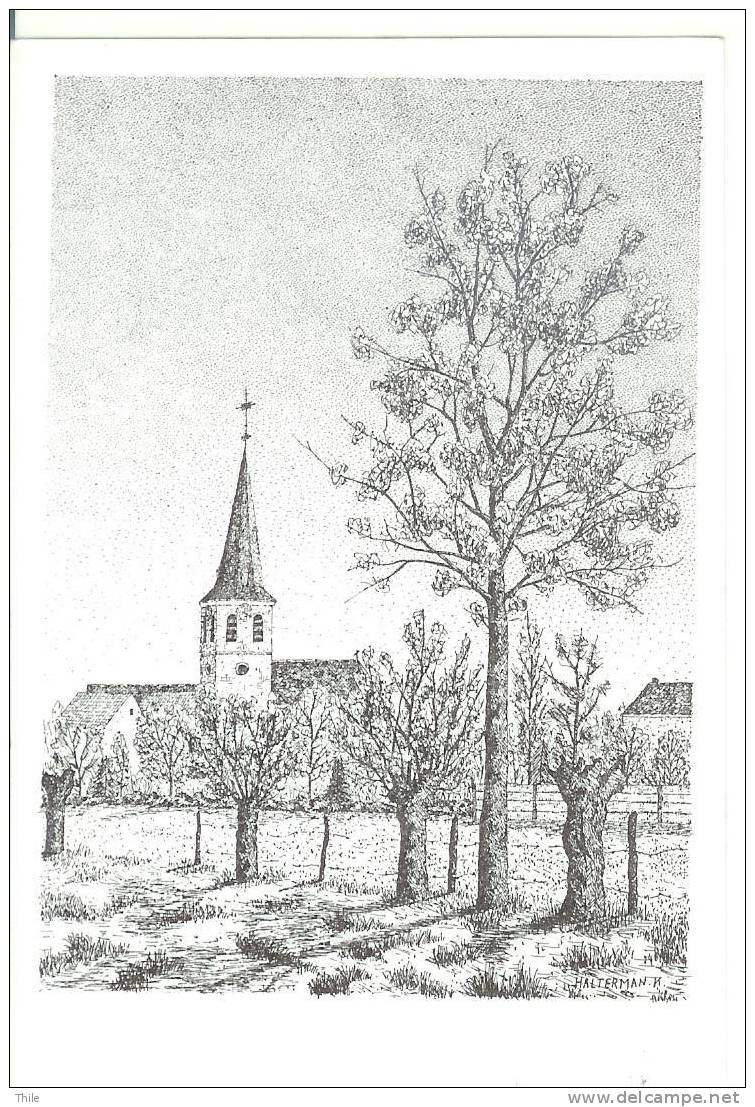 LEBBEKE - O.L. Vrouwkerk - Pentekening Karel Halterman - Lebbeke