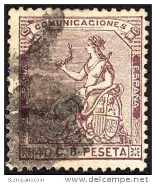 Spain #196 Used 40c Seated ´Espana´ From 1873 - Gebraucht