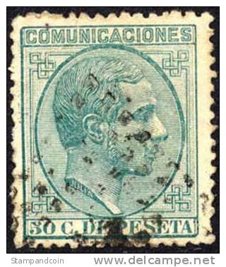 Spain #238 Used 50c King Alfonso XII From 1878 - Oblitérés